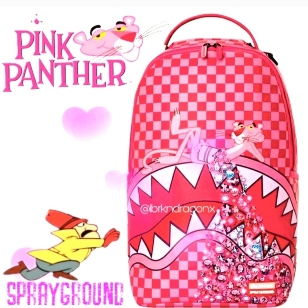 Last 1  NWT Waterproof Pink Panther Backpack Back to School Diamond Crusted
